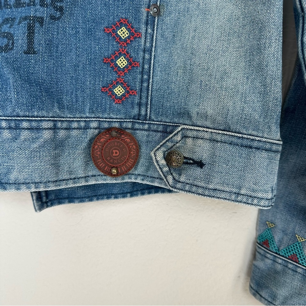 Double D Ranch Light Blue Denim Thunderbird Embroidered Jean Jacket - Picture 10 of 15